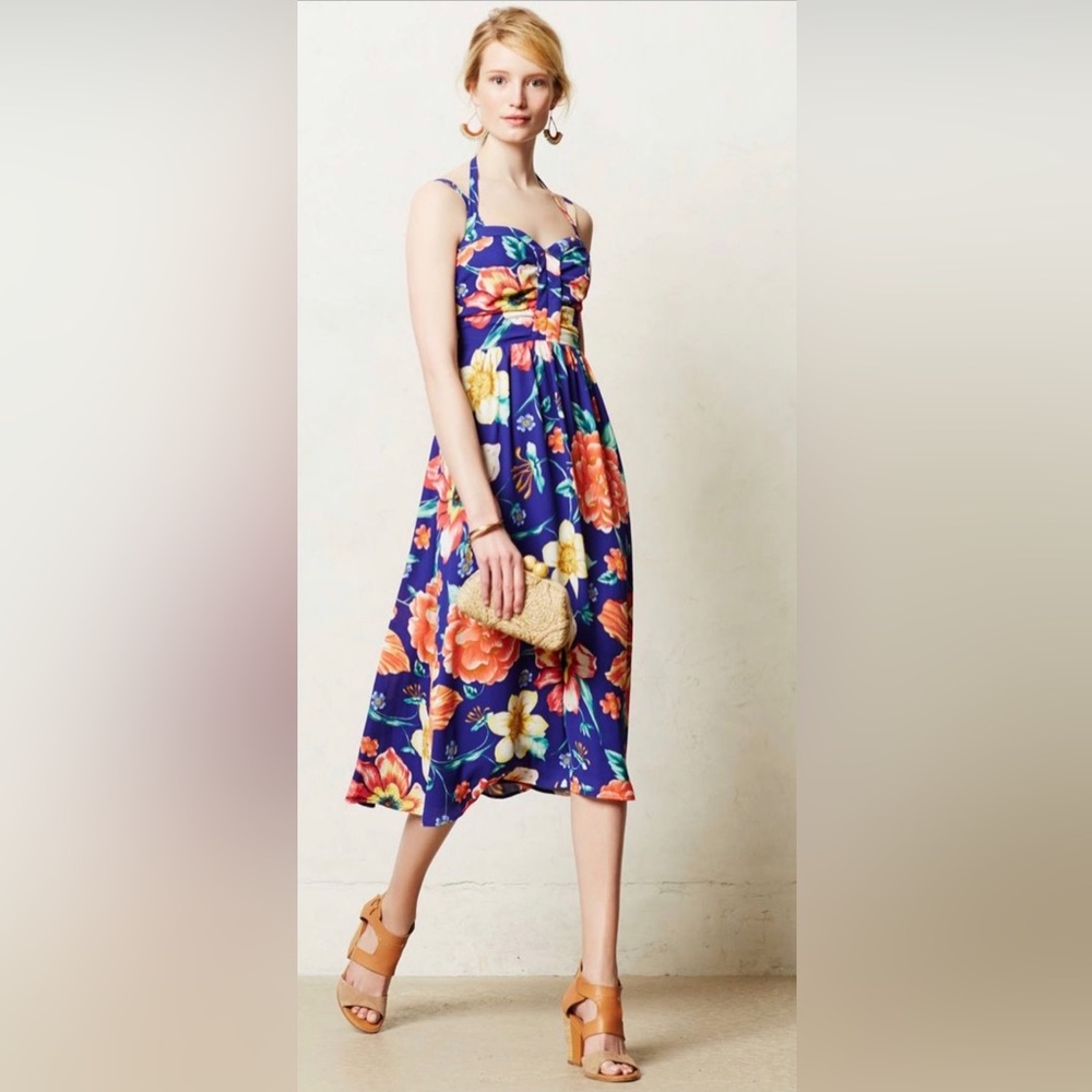Moulinette Soeurs Anona Blue Floral Midi